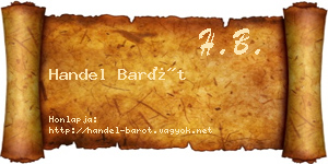Handel Barót névjegykártya